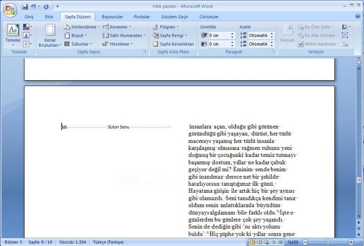 Office 2007 Kesmeler