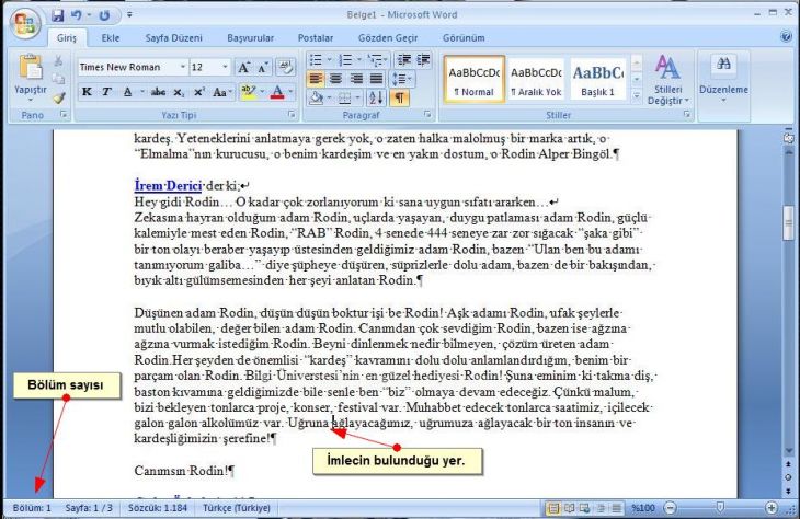 Office 2007 Kesmeler