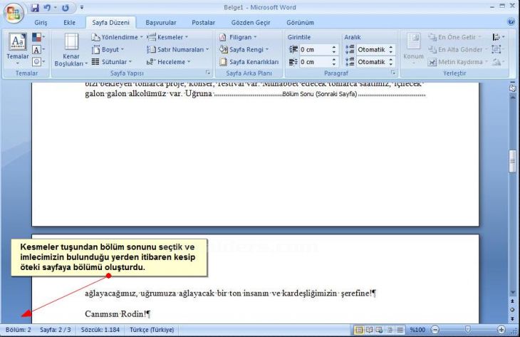 Office 2007 Kesmeler