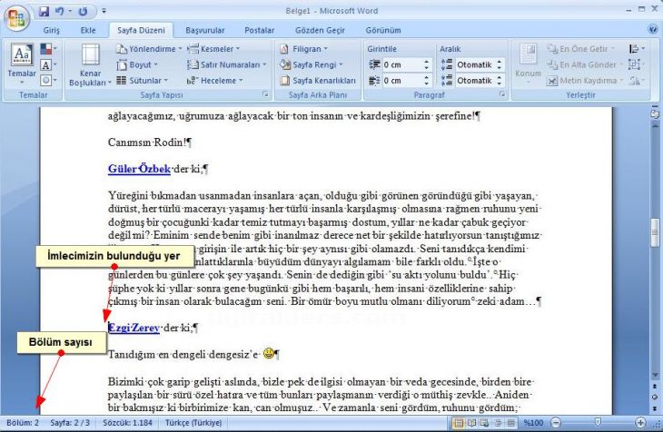 Office 2007 Kesmeler