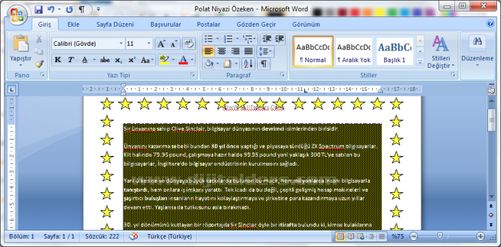 Office 2007 Kenarlıklar Ve Gölgelendirme