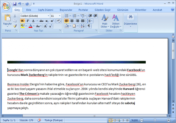 Office 2007 Kenarlıklar Ve Gölgelendirme
