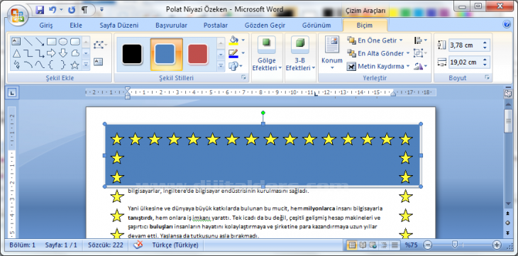 Office 2007 Kenarlıklar Ve Gölgelendirme