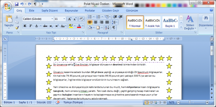 Office 2007 Kenarlıklar Ve Gölgelendirme