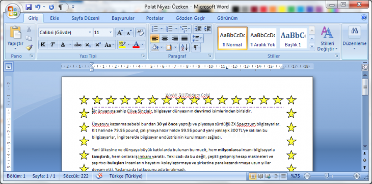 Office 2007 Kenarlıklar Ve Gölgelendirme