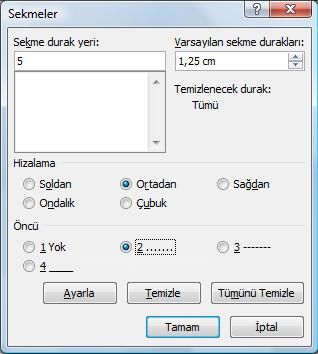 Office 2007 Sekmeler