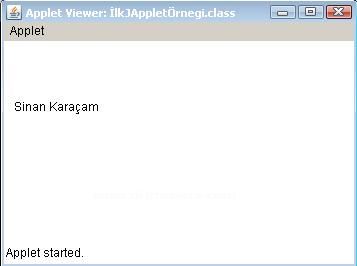İlk Java Jappletinin Çalıştırılması