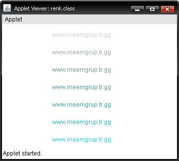 JApplet ile setColor ve setFont kullanımıAppletler ile renk ve font kullanımı