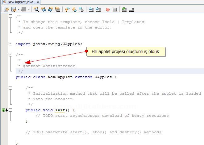 Japplet Projesinin Oluşturulması