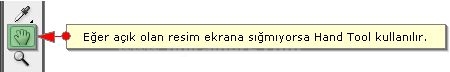 Hand Tool, Zoom Tool,  Screen Mode