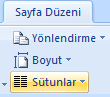 Office 2007 Sütun İşlemleri