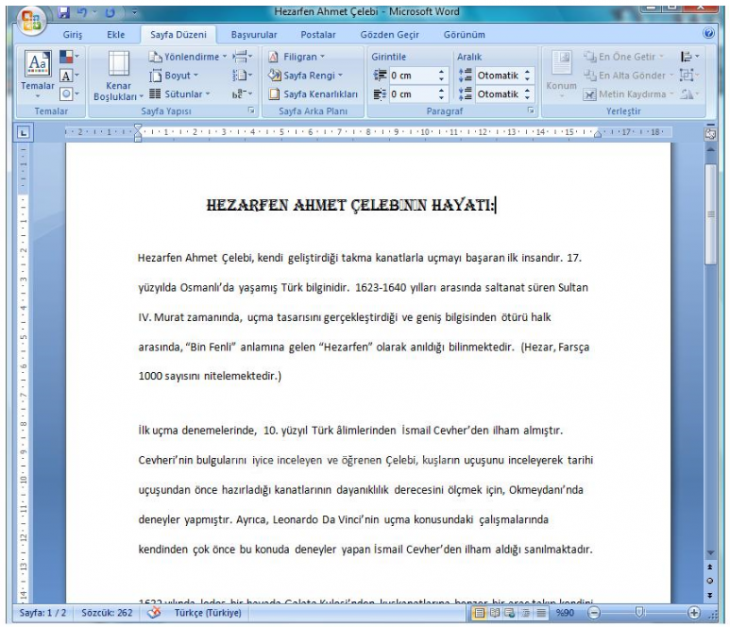 Office 2007 Paragraf Seçenekleri