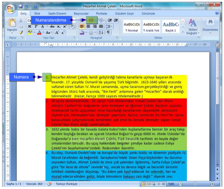 Office 2007 Paragraf Seçenekleri