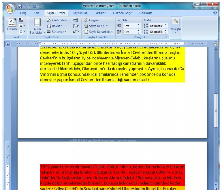 Office 2007 Paragraf Seçenekleri