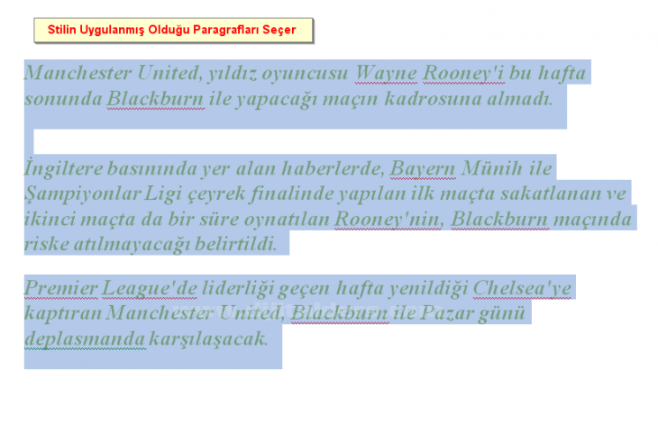 Office 2007 Stil İşlemleri