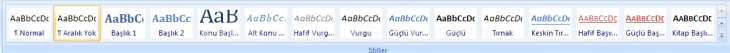 Office 2007 Stil İşlemleri