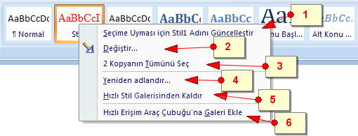 Office 2007 Stil İşlemleri