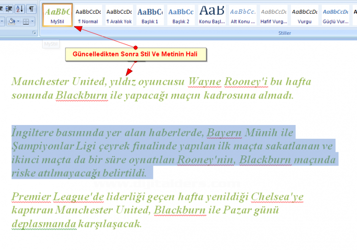 Office 2007 Stil İşlemleri