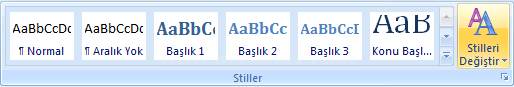 Office 2007Stilleri Değiştir
