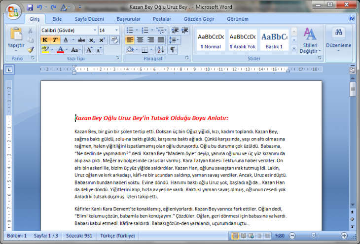 Office 2007stilleri Değiştir