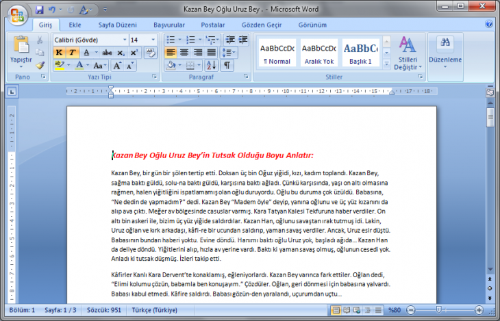 Office 2007stilleri Değiştir