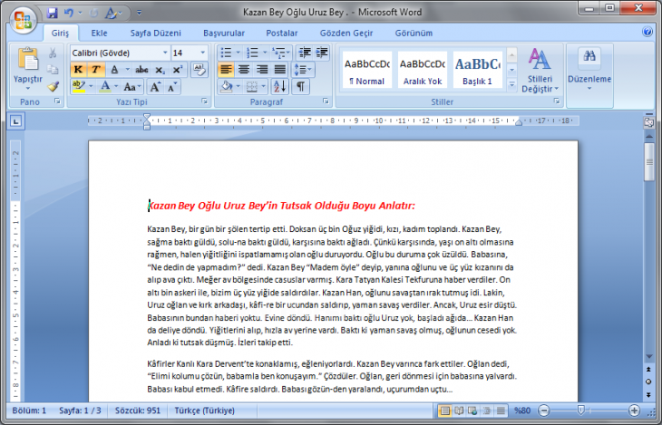 Office 2007stilleri Değiştir