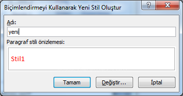 Stil İşlemleri