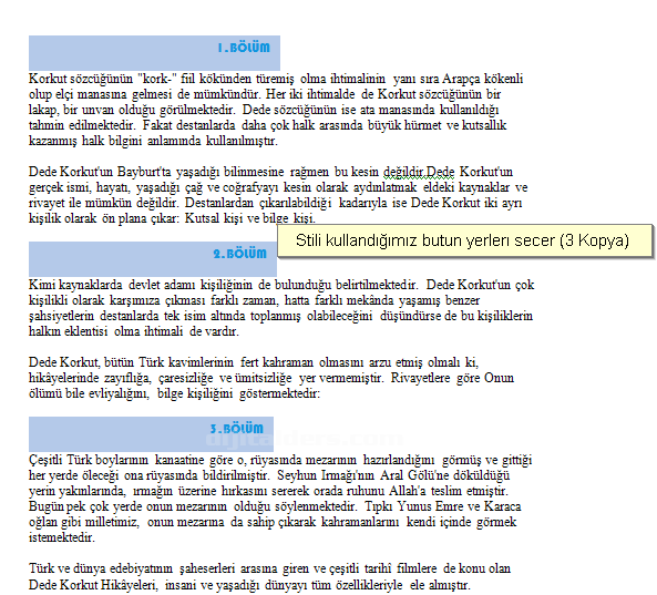 Office 2007 Stil İşlemleri