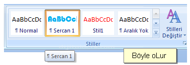 Office 2007 Stil İşlemleri
