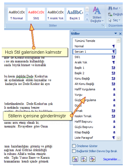 Office 2007 Stil İşlemleri
