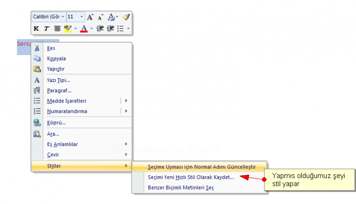 Office 2007 Stil İşlemleri