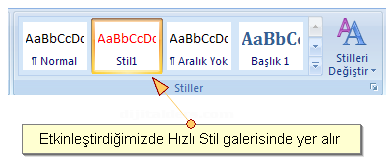 Office 2007 Stil İşlemleri