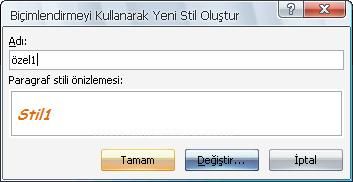 Office 2007 Stil İşlemleri
