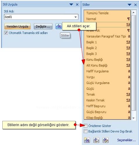 Office 2007 Stil İşlemleri