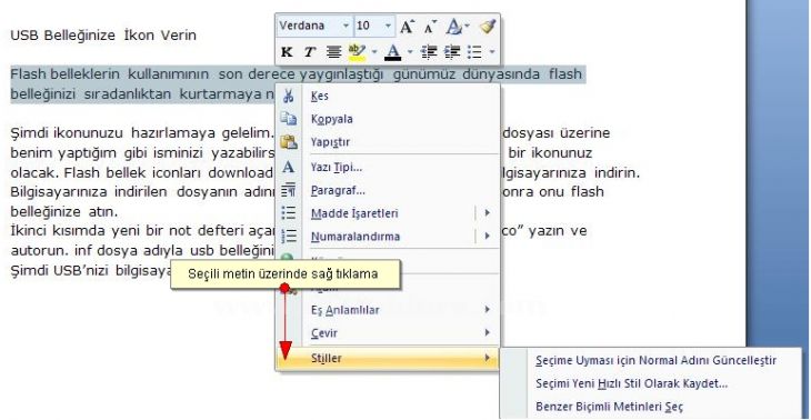 Office 2007 Stil İşlemleri