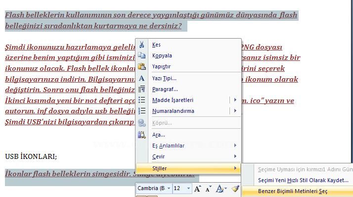 Office 2007 Stil İşlemleri