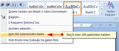 Office 2007 Stil İşlemleri