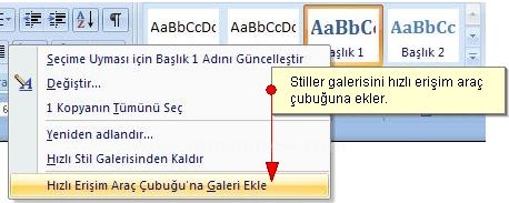 Office 2007 Stil İşlemleri