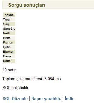 Postgressql Veri Tabanında Order By Kullanımı