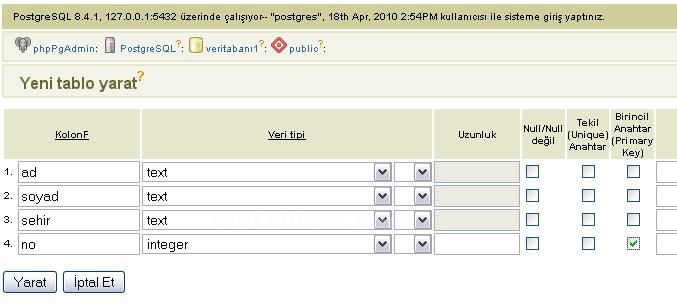 Postgressql Veri Tabanında Like Kullanımı