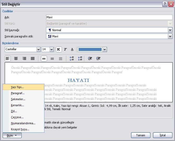 Office 2007 Stil İşlemleri