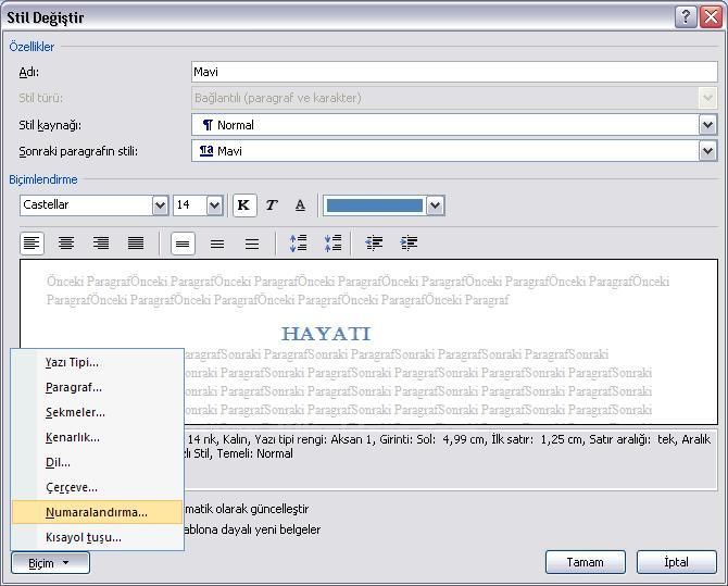 Office 2007 Stil İşlemleri
