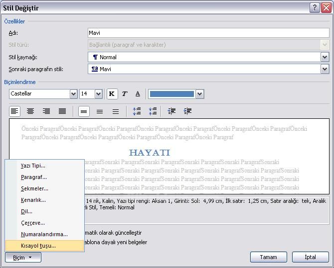 Office 2007 Stil İşlemleri