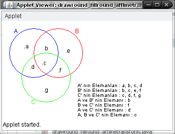 drawRoundRect, fillRoundRect ve AffineTransform kullanımı