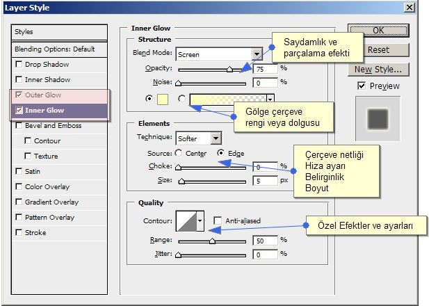 Layer Penceresi, Layer Style ve Katmanları