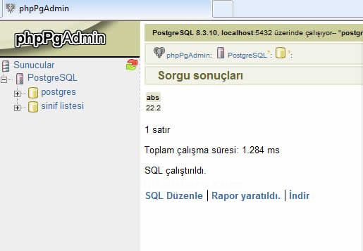 PostgresSQL Veri Tabanında Matematiksel Fonksiyonlar