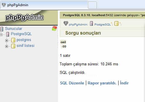 PostgresSQL Veri Tabanında Matematiksel Fonksiyonlar