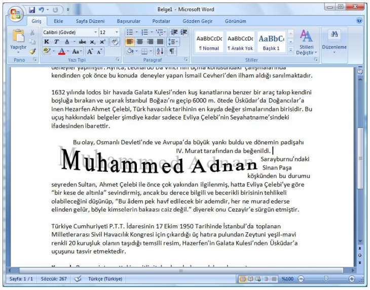 Office 2007 Word Art