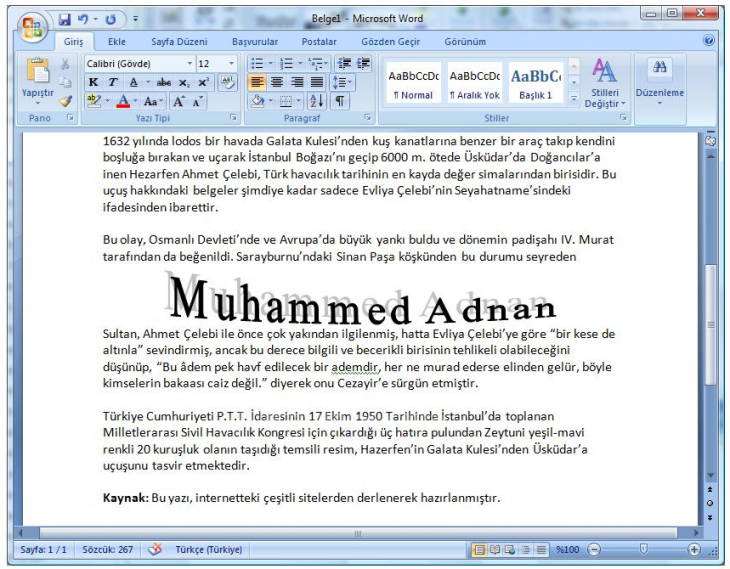 Office 2007 Word Art