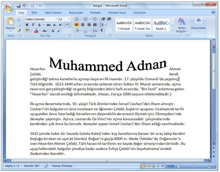 Office 2007 Word Art